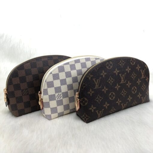 brown monogram cosmetic pouch makeup bag USA