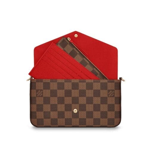Félicie Pochette Brown Damier - Brands Gateway
