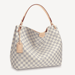 Louis Vuitton Graceful PM Bag in Rose Ballerine Pink with Damier Azur canvas
